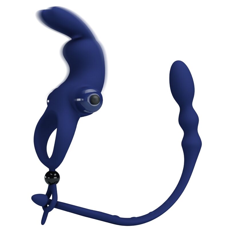 Anneau Vibrant avec Plug Ayad Bleu - Pretty Love