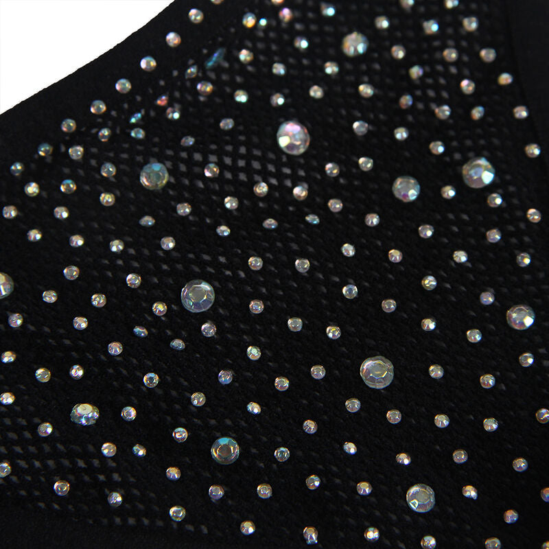 Bodystocking résille avec gants et diamants noir - Subblime - SUBBLIME BODYSTOCKINGS