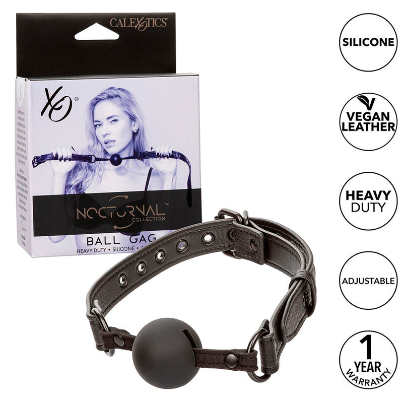 Bâillon à Boule Nocturnal Silicone Noir - CalExotics