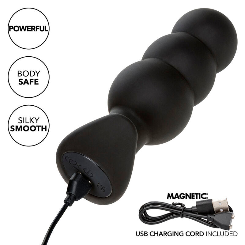 Plug Anal Vibrant Rock Bottom Perlé Noir - CalExotics