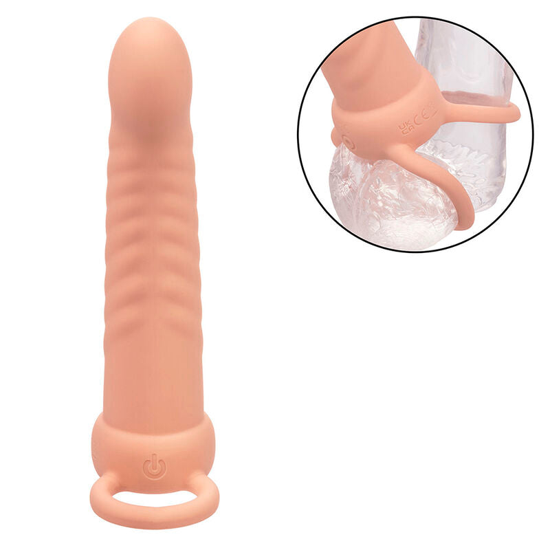 Pénétrateur Double Vibrant Maxx Nervuré Flesh - Calexotics
