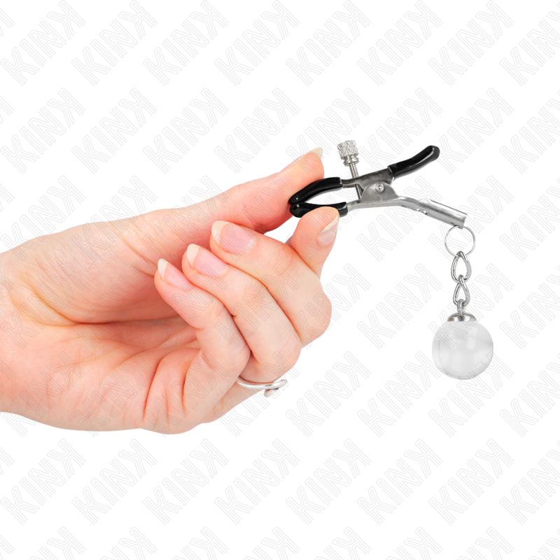 KINK – Pinces à tétons réglables avec billes de verre transparentes