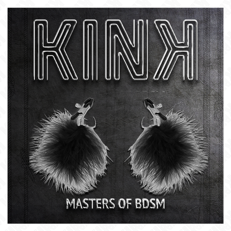 KINK – Pince à tétons avec plumes noir
