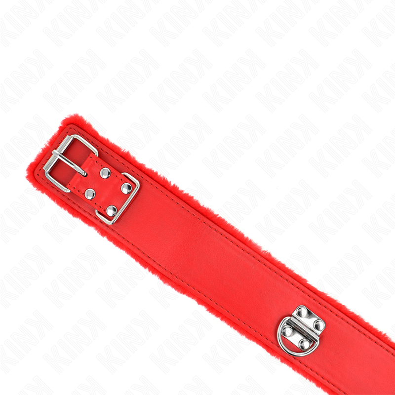 Collier avec Laisse 116cm Clous Argentés Rouge - Kink - KINK COLLAR & GAG
