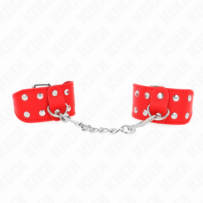 Bracelets BDSM Double Ligne de Clous Réglables Rouge - KINK - KINK WRIST RESTRAINT