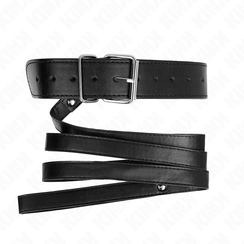 Collier BDSM avec Laisse 116 cm Noir Ajustable - KINK - KINK COLLAR & GAG