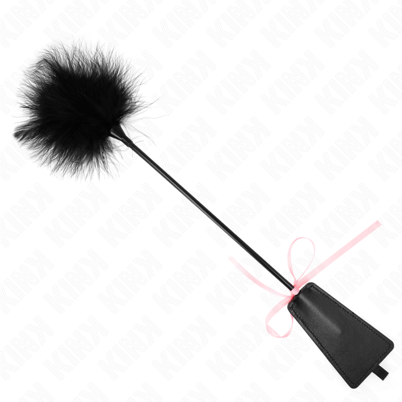Plumeau Érotique Plumes Chatouillantes Nœud Rose 49cm - KINK - KINK IMPACT & TOUCH