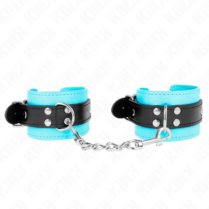 Bracelets de Contrainte Doublés Fourrure Bleu Ajustables - KINK - KINK WRIST RESTRAINT