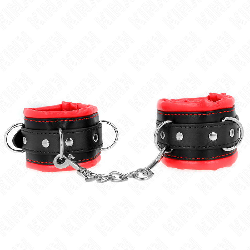 Menottes BDSM Lourdes Fourrure Rouge Ajustables - KINK - KINK WRIST RESTRAINT