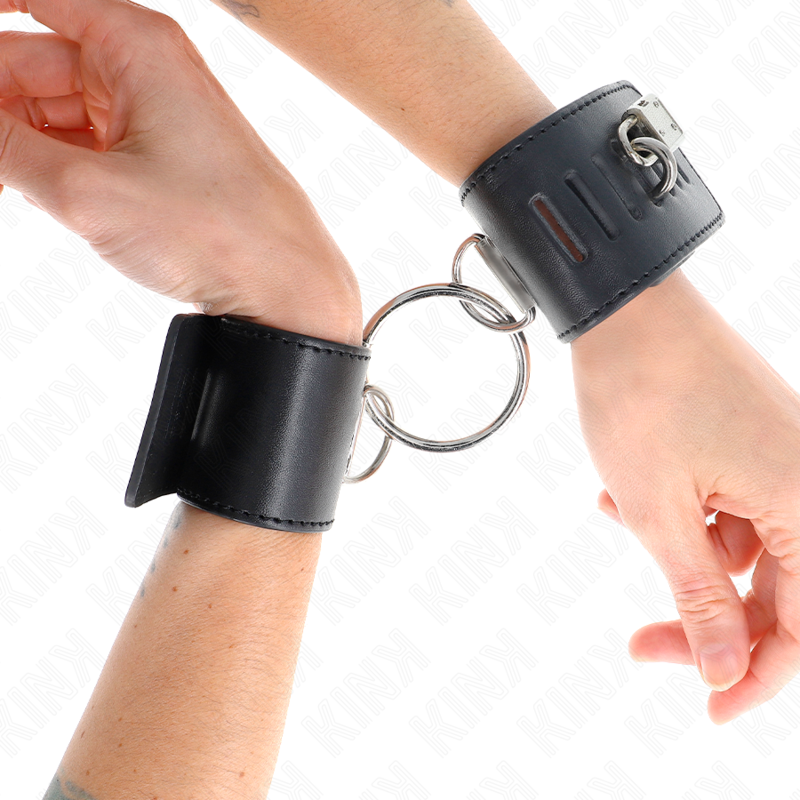Menottes KINK Appui-Poignets Fixes Anneau Cadenas Noir - KINK - KINK WRIST RESTRAINT