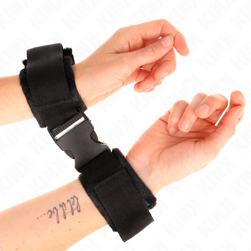 Menottes Nylon Rouge-Noir Ajustables - KINK - KINK WRIST RESTRAINT