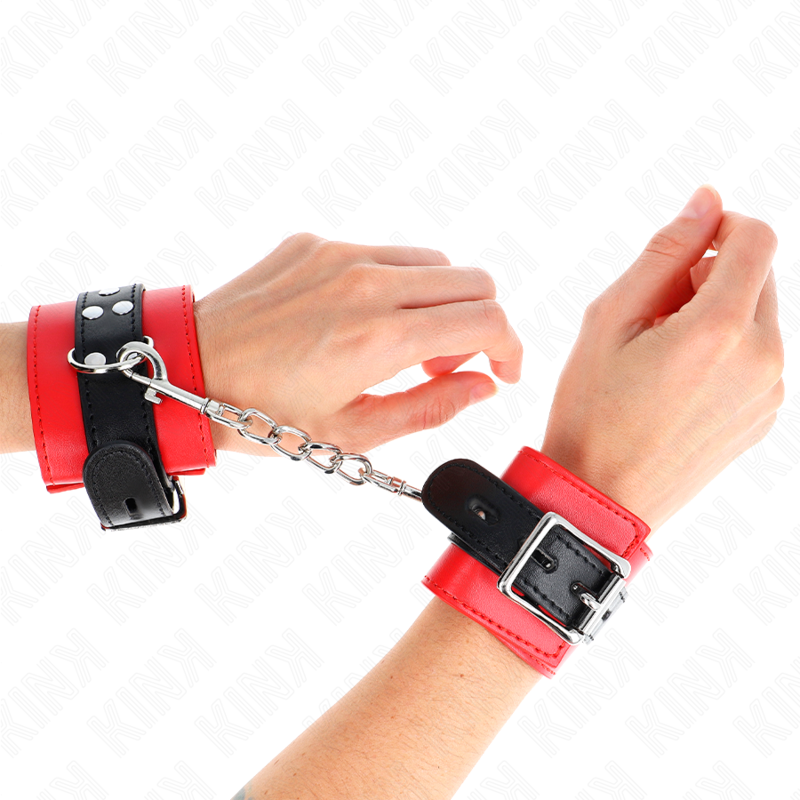 Menottes KINK Appui-Poignets Rouge Ceinture Noire - KINK - KINK WRIST RESTRAINT