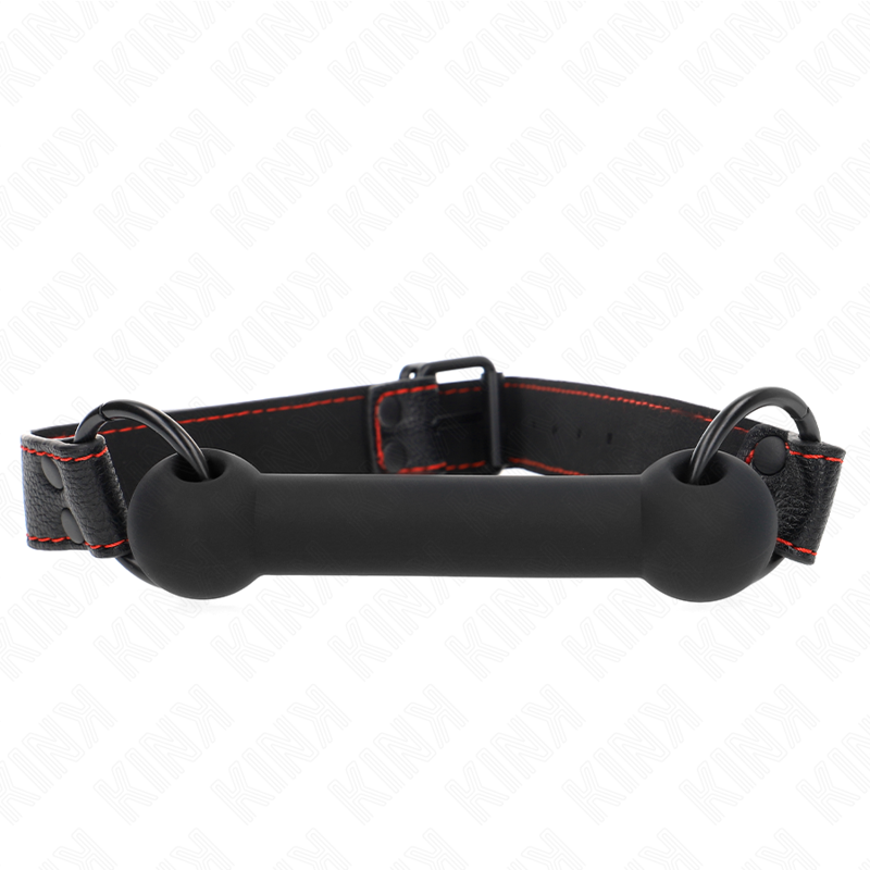 Bâillon Bone Bag Cuir Noir Ajustable 41-57 cm - KINK