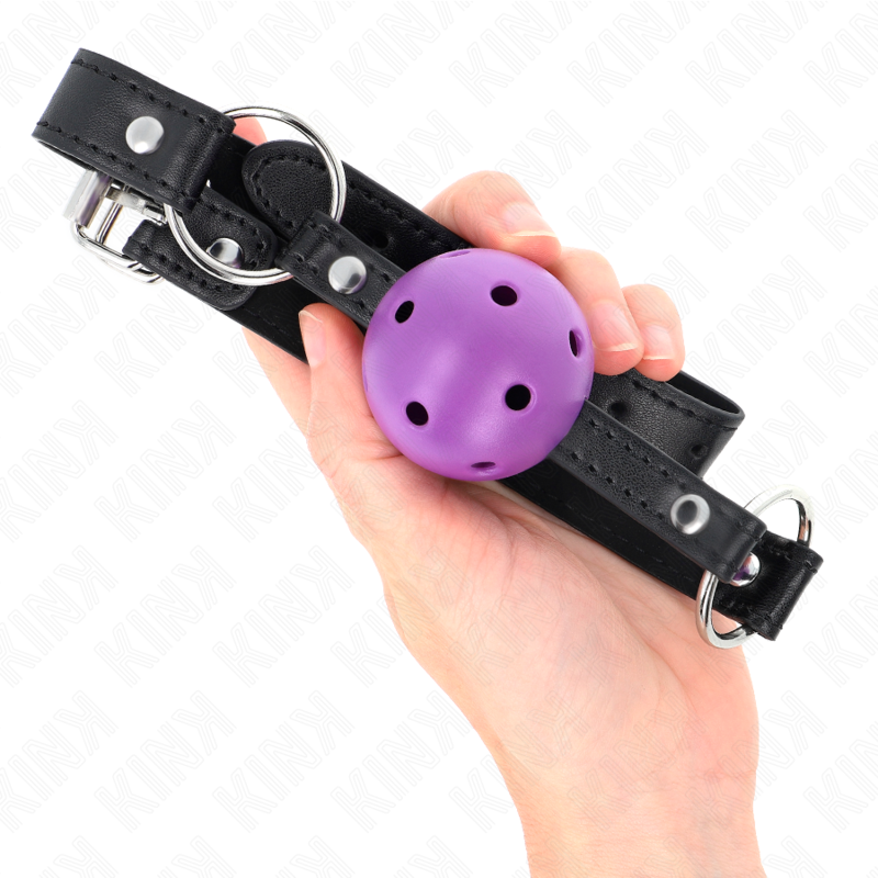 Ball Gag Balle Creuse Dure Violet 4,5 cm - KINK