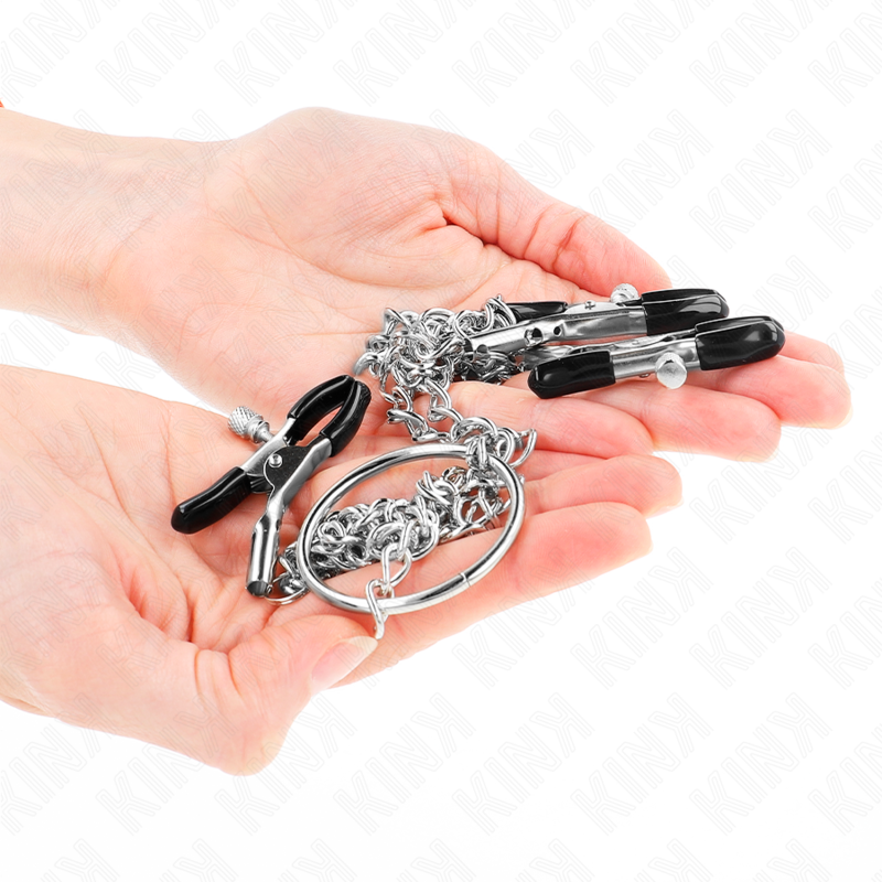 KINK – 3 pinces réglables pour tétons et clitoris finition argenté