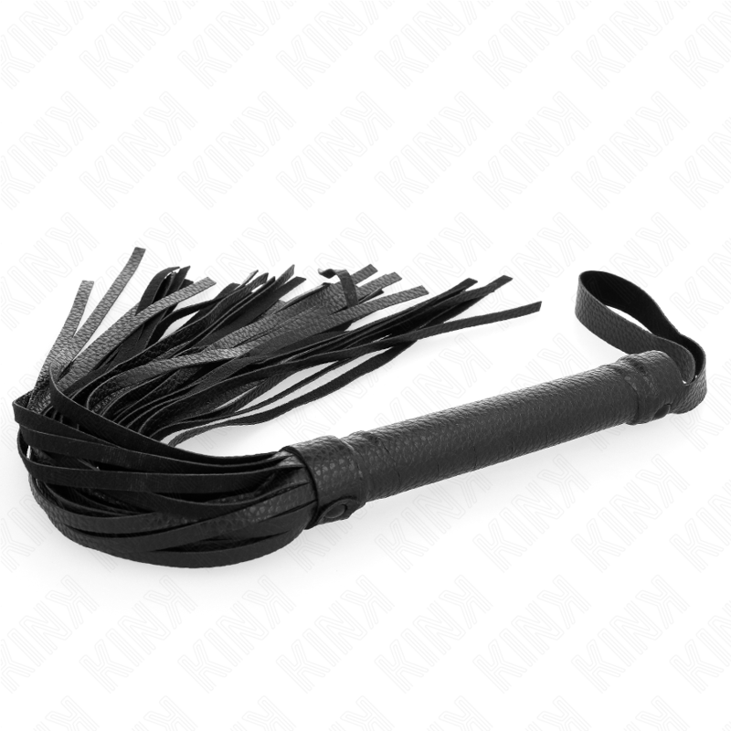 KINK - Fouet BDSM en Simili Cuir Noir - 43,5 cm