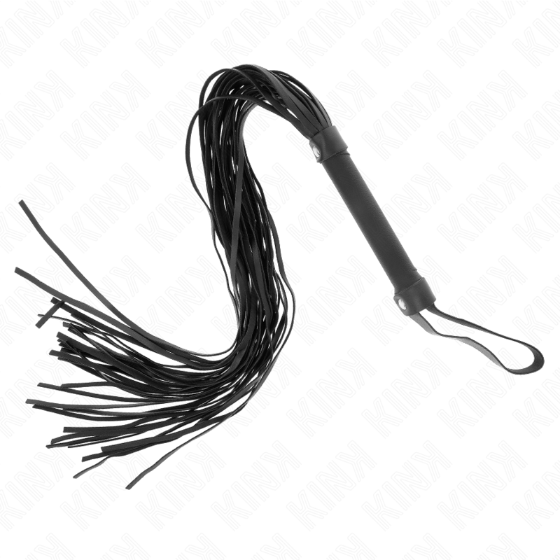 KINK - Martinet BDSM Noir Imitation Peau de Mouton - 60 cm