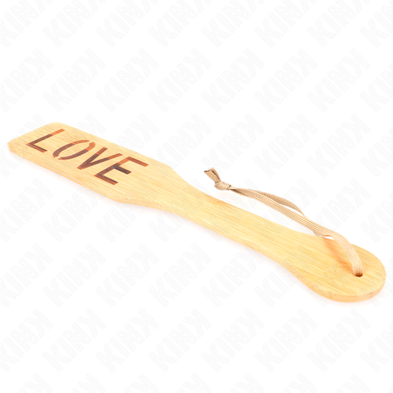 KINK - Paddle BDSM en Bambou avec Inscription "Love" - 32 cm