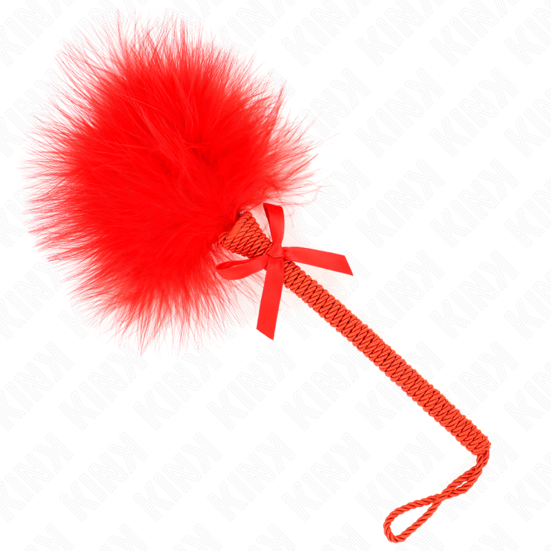 KINK – Baguette en Corde de Nylon Plumes Douces & Nœud Rouge