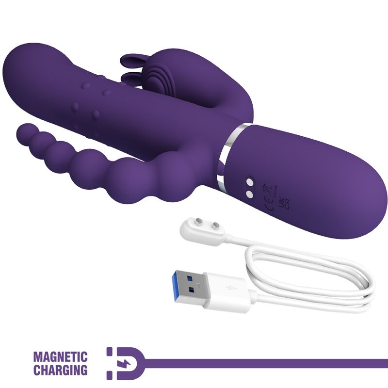 Vibromasseur Triple Stimulation Cammy Violet - Pretty Love