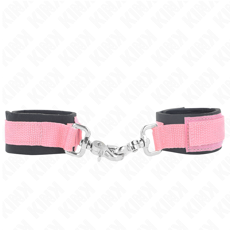 Bracelets BDSM Néoprène Rose Réglables 22-34cm - KINK - KINK WRIST RESTRAINT