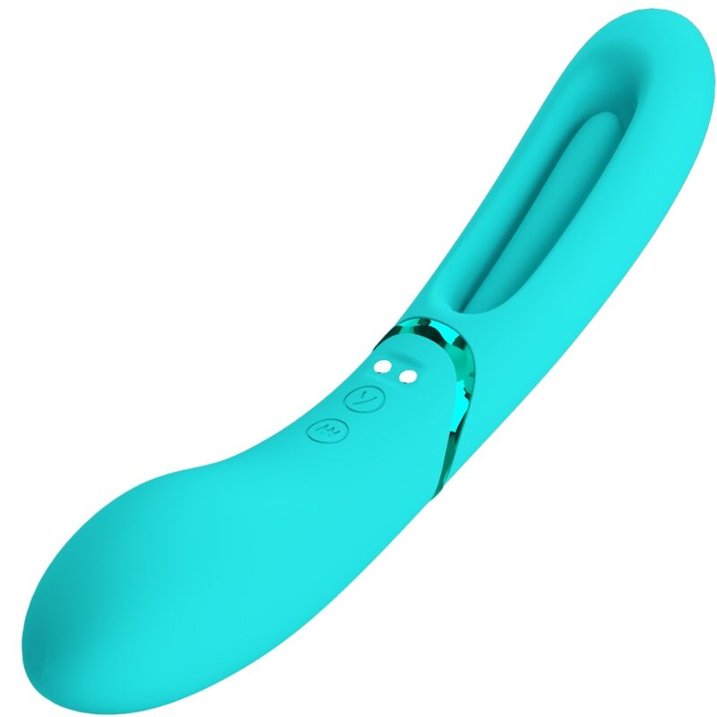 Stimulateur double fonction Lexie 7 vibrations bleu - Romance - ROMANCE