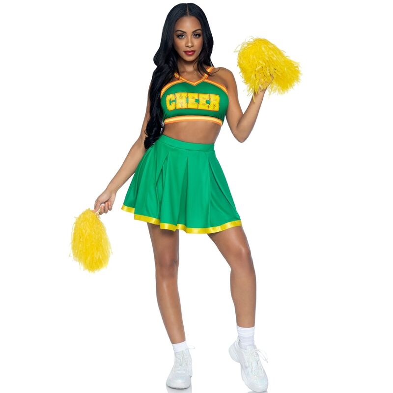 Déguisement Pom-Pom Girl Cheer Vert S/M - Leg Avenue