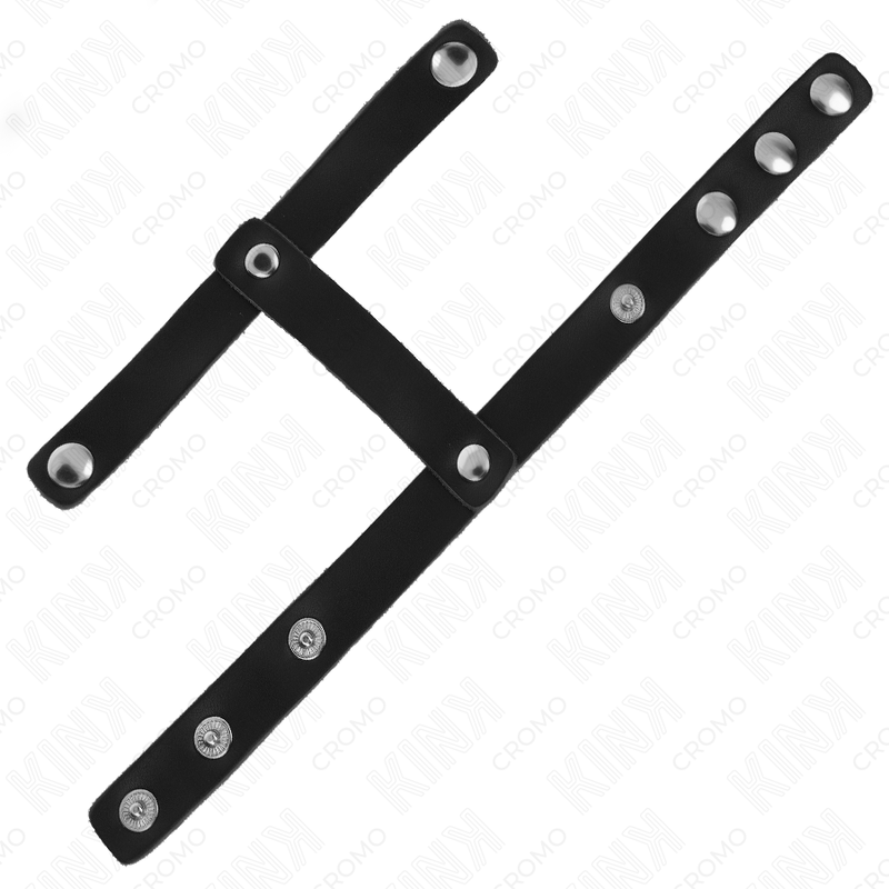 Anneau pénien en cuir réglable avec sangle diviseur de couilles - Kink - KINK RING POWER