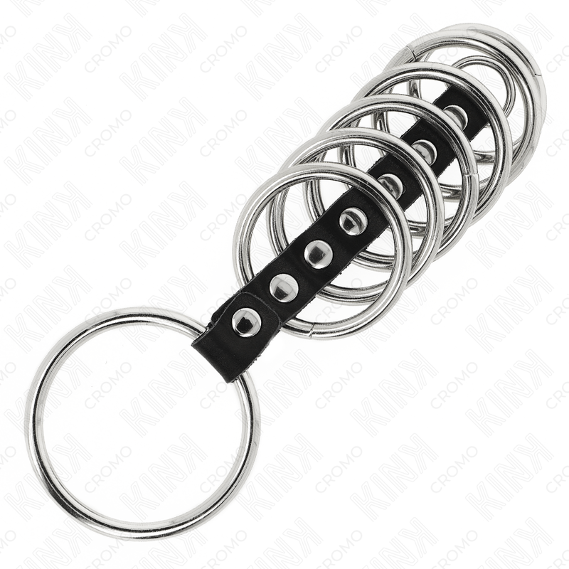 Anneaux Péniens Set 7 Anneaux Métal Cuir 3,2-5cm - KINK - KINK RING POWER