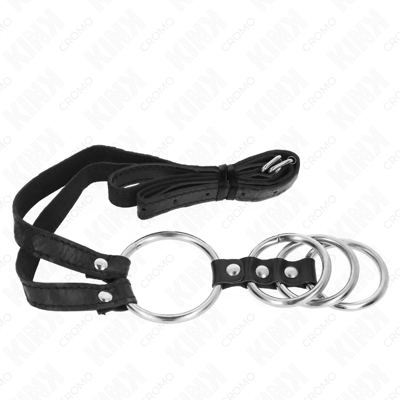 Anneaux Péniens Métal 4 Tailles avec Ceinture Cuir - KINK - KINK RING POWER