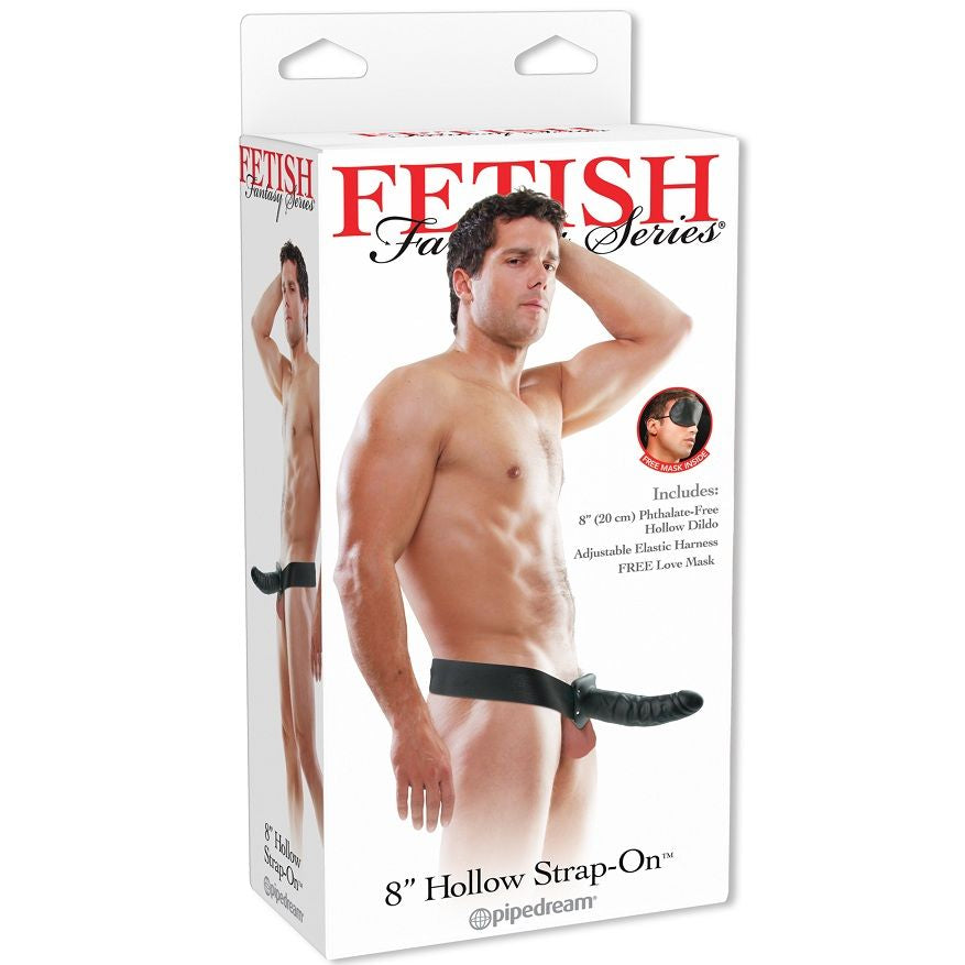 Gode Ceinture Creux 19cm Noir - Fetish Fantasy