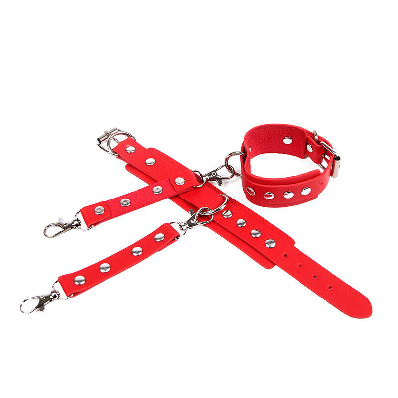 Menottes avec ceinture de bondage rouge taille unique - Subblime - SUBBLIME FETISH