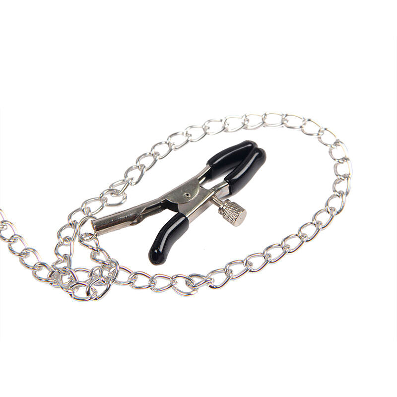 Subblime – Pinces à seins avec cuir bondage noires - Taille unique