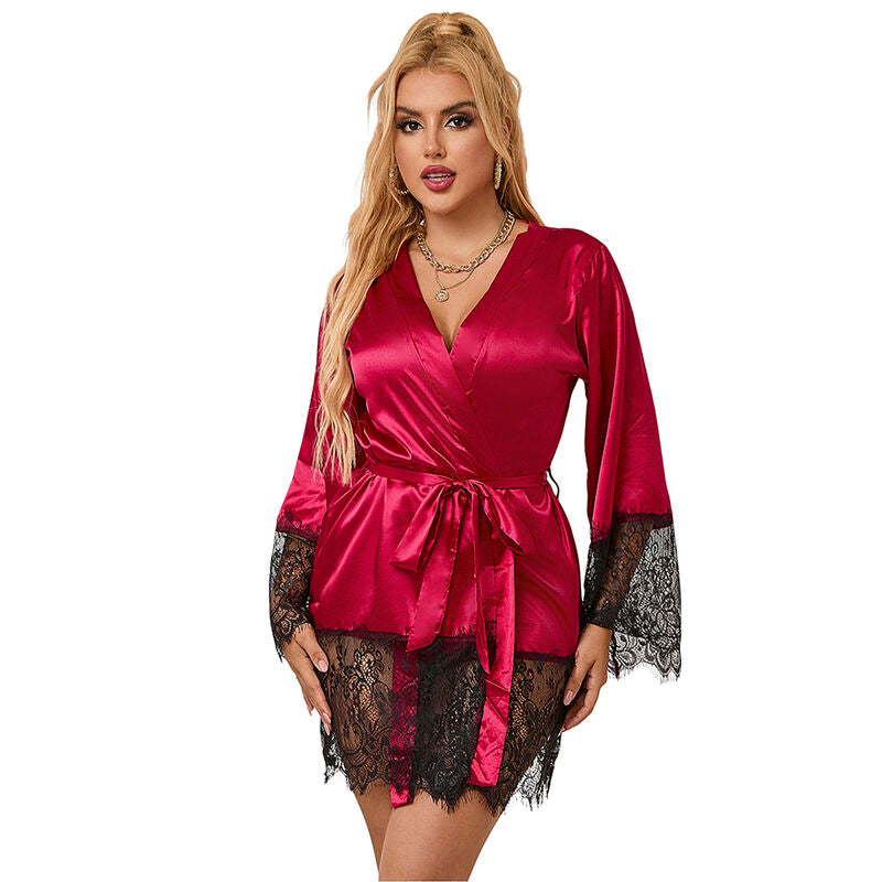 Pyjama dentelle élégant + string rouge taille L/XL - Subblime - SUBBLIME SETS