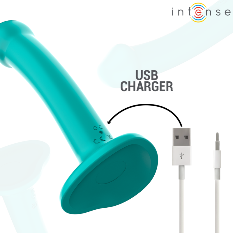 Vibromasseur Katie avec Ventouse et Télécommande Bleu - Intense