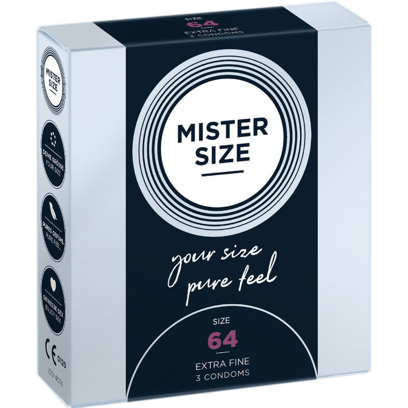 Mister Size – Préservatifs Grande Taille XXL 64 mm Ultra Confort – 3 unités