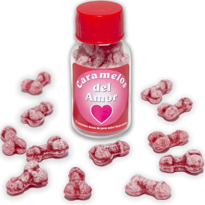 Bonbons Coquins Pénis Fraise Cerise x12 - Diablo Picante