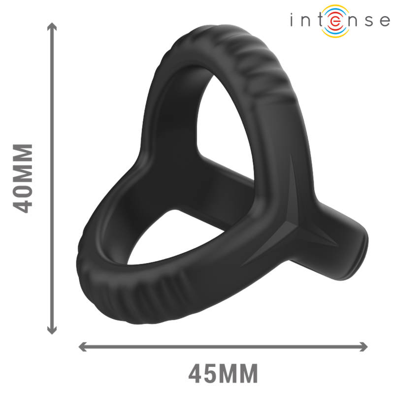 Anneau Pénien Double Carson Silicone Noir - Intense