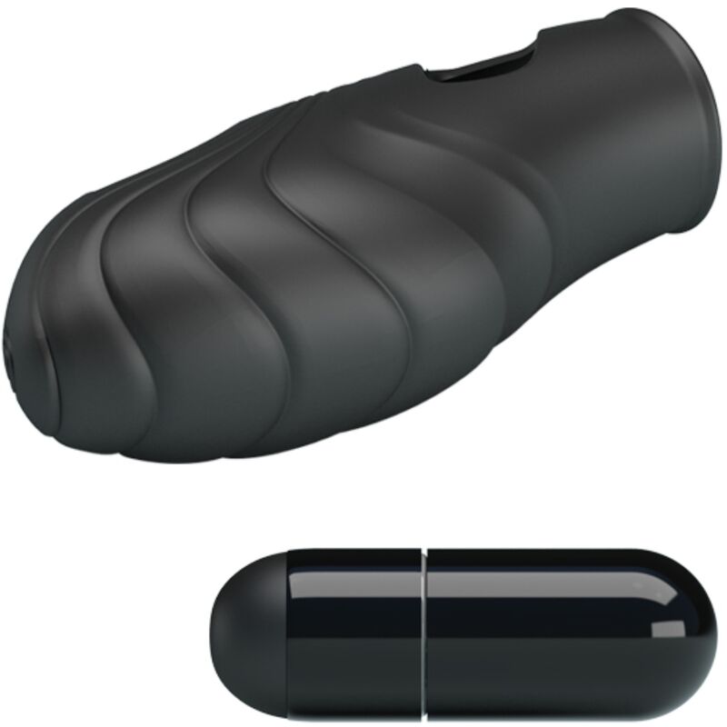Stimulateur Doigt Vibrant Silicone Noir - Pretty Love