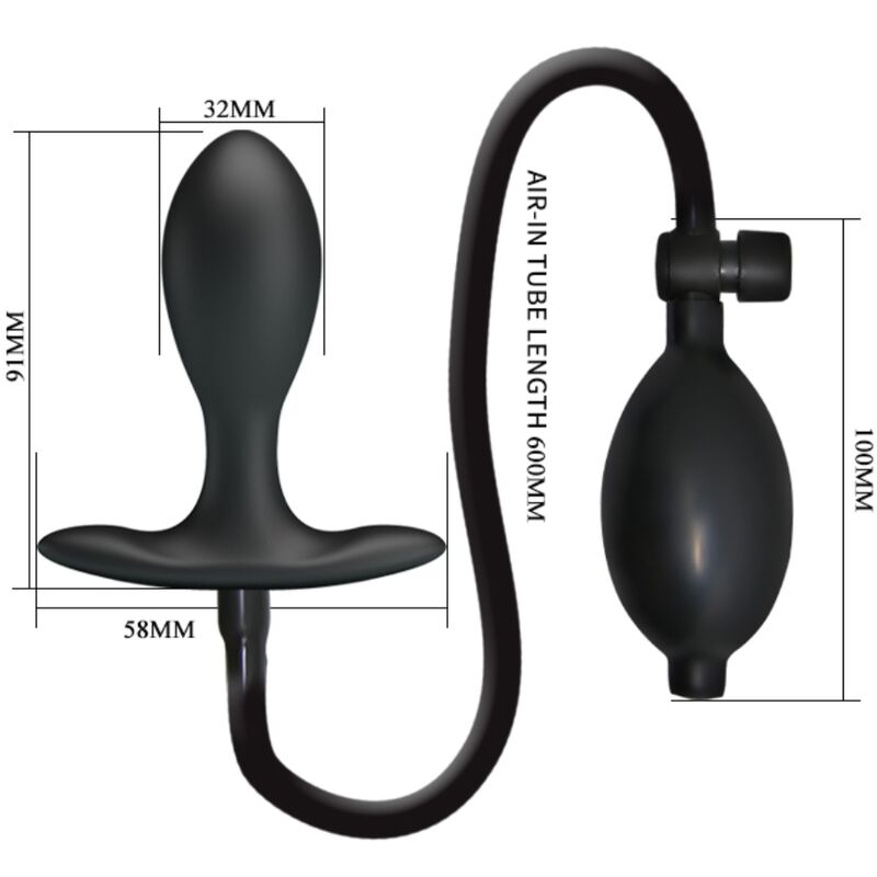 Plug Anal Gonflable Noir - Pretty Love