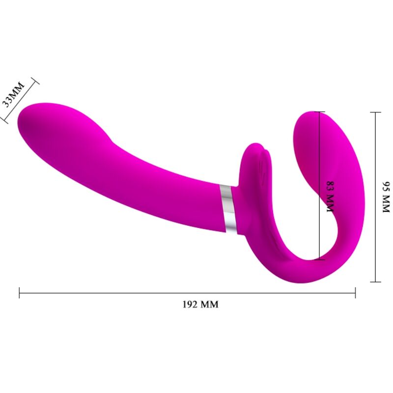 Strap-on Vibrant Double Valérie 12 Vibrations Violet - Pretty Love