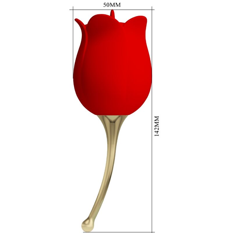 Stimulateur Clitoris Rose Lover 12 Vibrations Rouge - Pretty Love