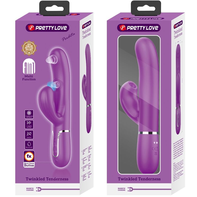Stimulateur Rabbit Multifonction 3 en 1 Perlita Violet - Pretty Love