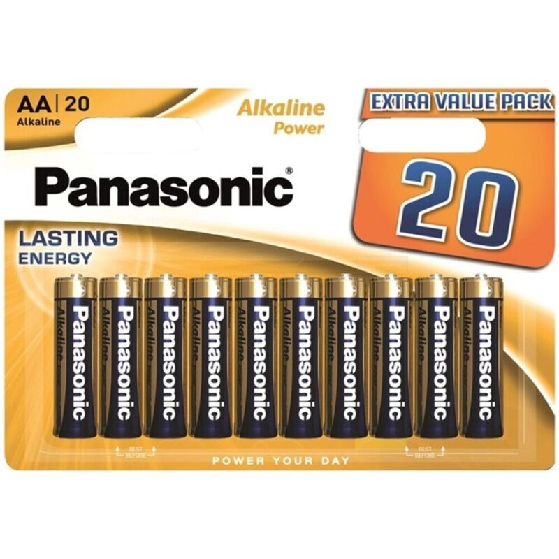 Piles AA alcalines LR6 blister de 20 - Panasonic - PANASONIC