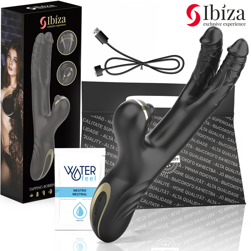 Vibromasseur Two Dragons Double Stimulation Noir - Ibiza