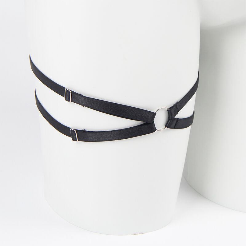 Schwarzes Dessous-Set mit Schleife und offenen Körbchen L/XL - Subblime