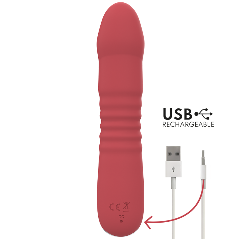 Vibromasseur Juni Up & Down 10 Vibrations Rouge - Intense