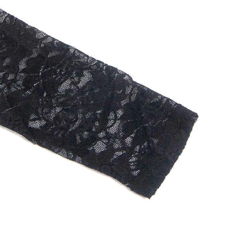Robe à manches longues dentelle et similicuir noir L/XL - Subblime - SUBBLIME DRESSES