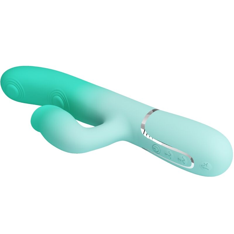 Vibromasseur Lapin Multifonction Gigi Vert Aqua - Pretty Love