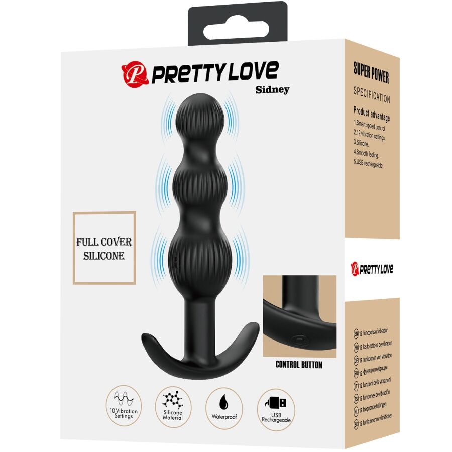 Vibrateur Anal Sidney 10 Vibrations Noir - Pretty Love